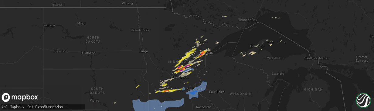 Hail map on September 16, 2021