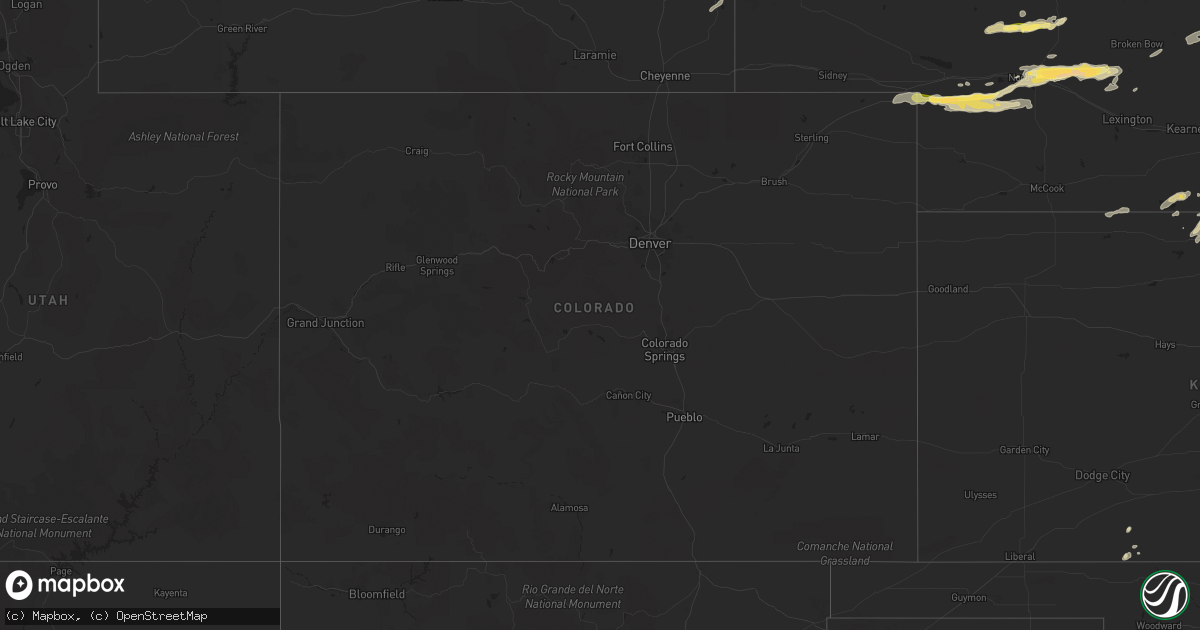 Hail map in Colorado on September 16, 2022