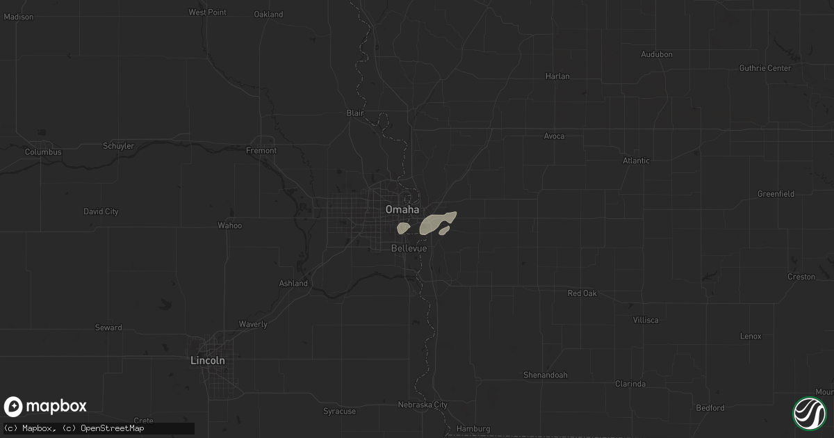 Hail map in Council Bluffs, IA on September 16, 2022