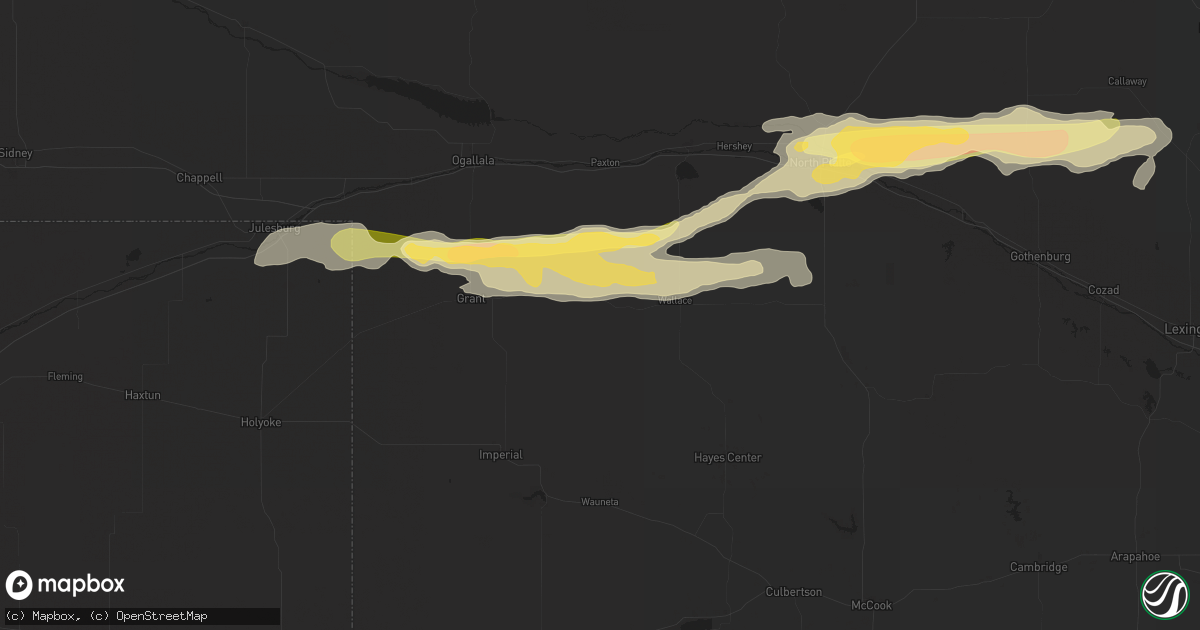 Hail map in Elsie, NE on September 16, 2022