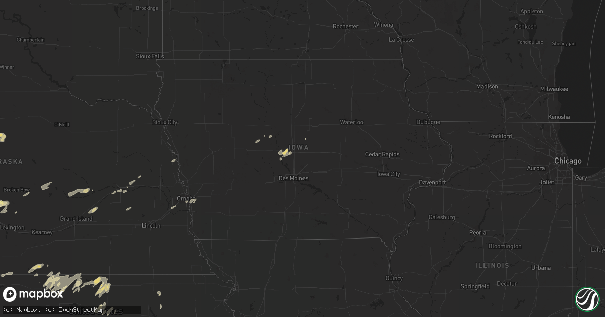 Hail map in Iowa on September 16, 2022