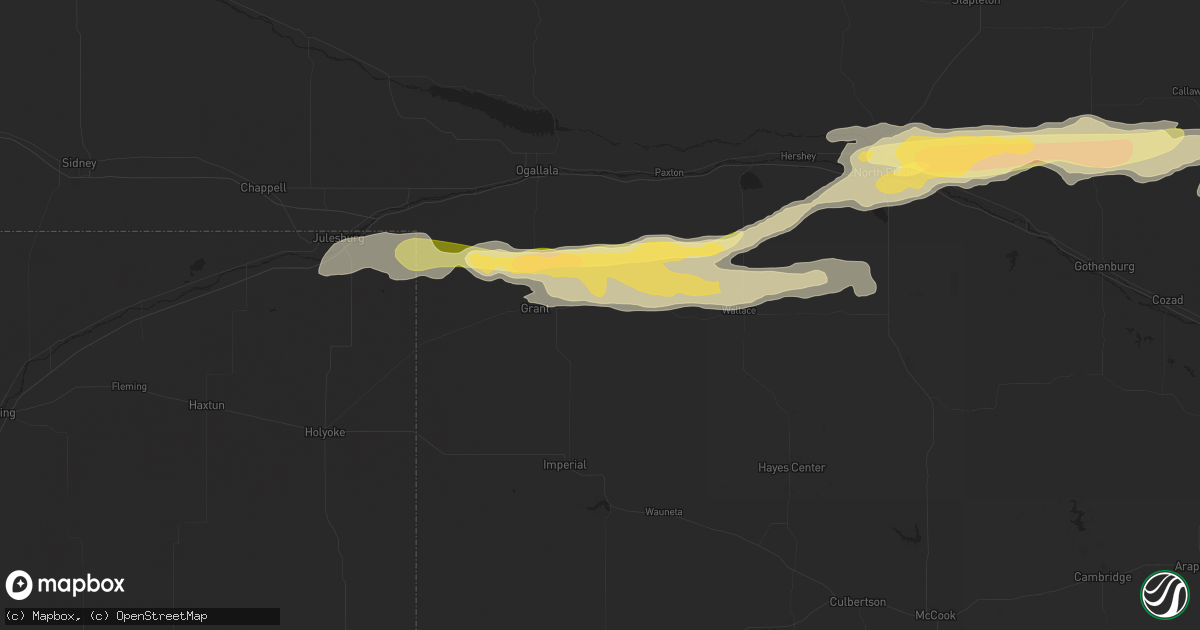 Hail map in Madrid, NE on September 16, 2022