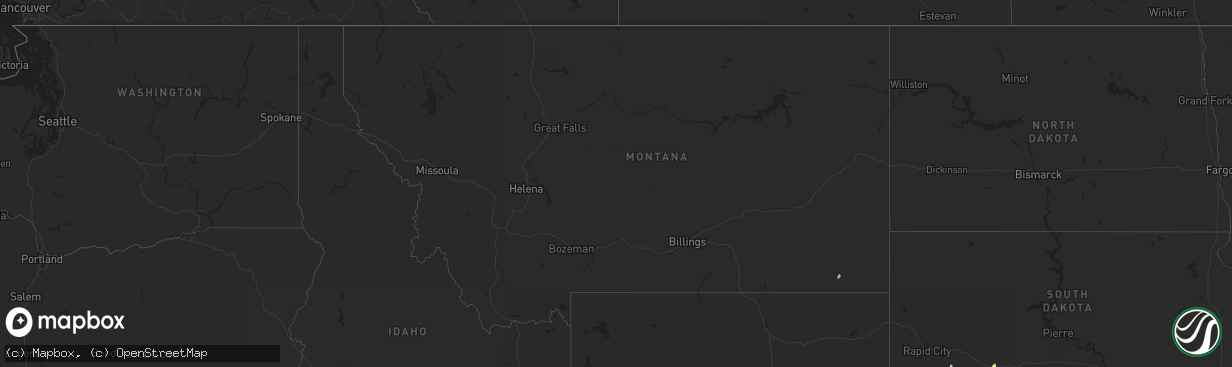 Hail map in Montana on September 16, 2022