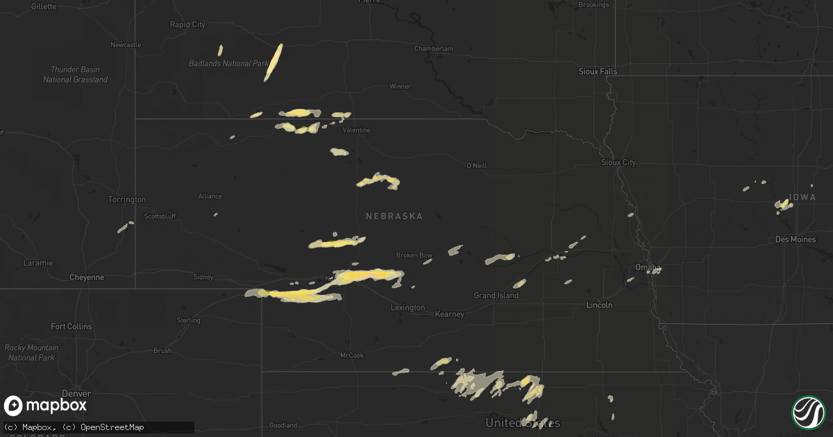 Hail map in Nebraska on September 16, 2022