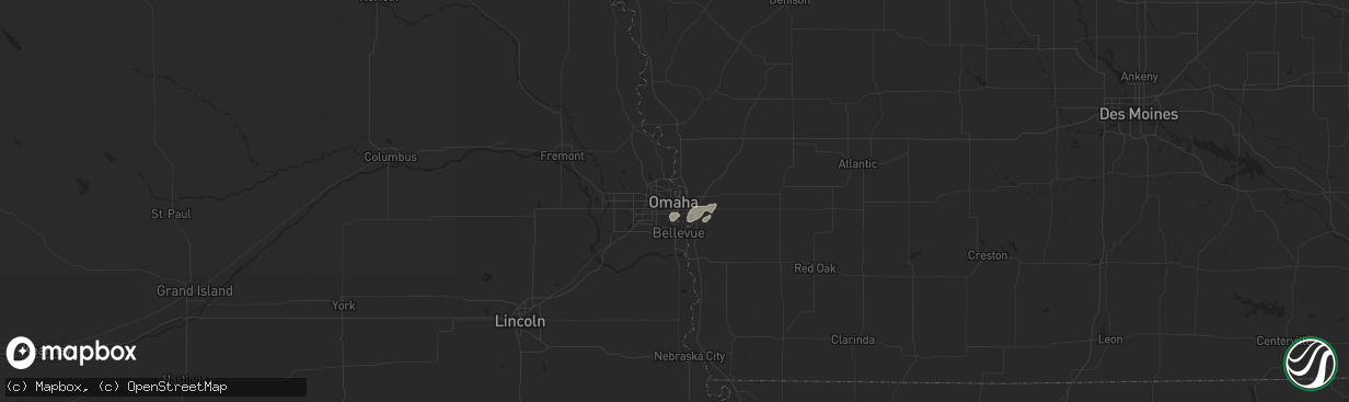 Hail map in Omaha, NE on September 16, 2022