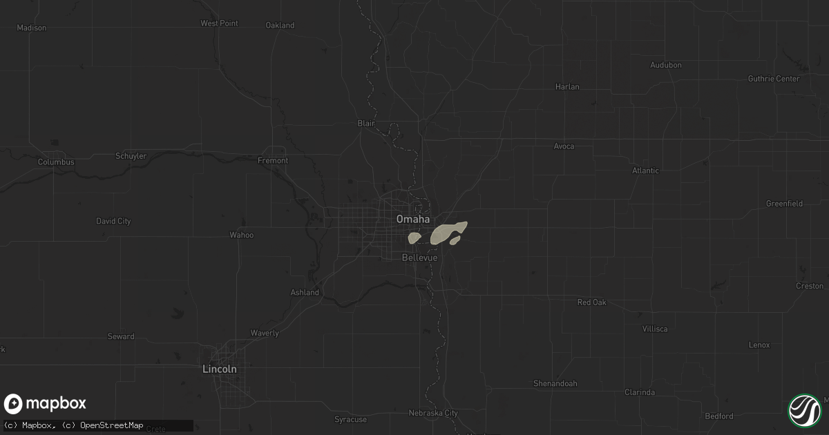 Hail map in Omaha, NE on September 16, 2022