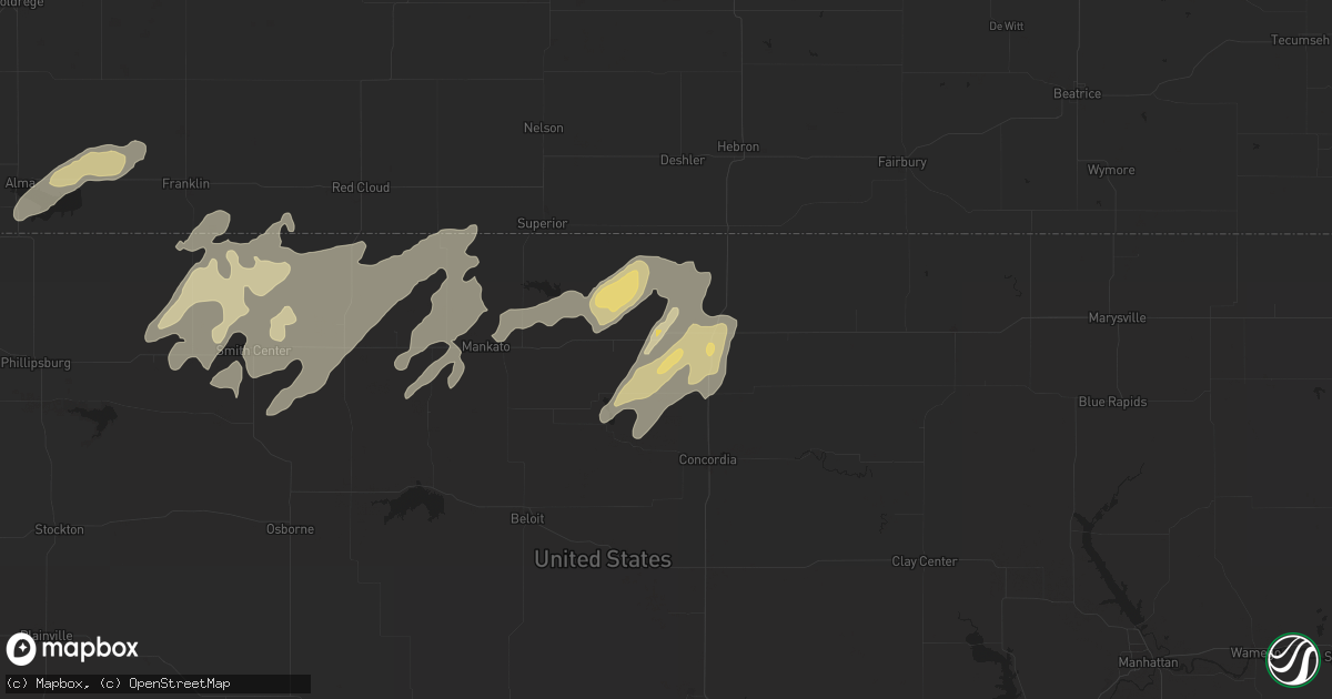 Hail map in Scandia, KS on September 16, 2022