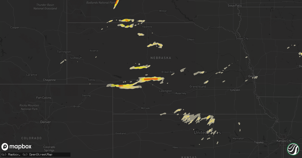 Hail map on September 16, 2022