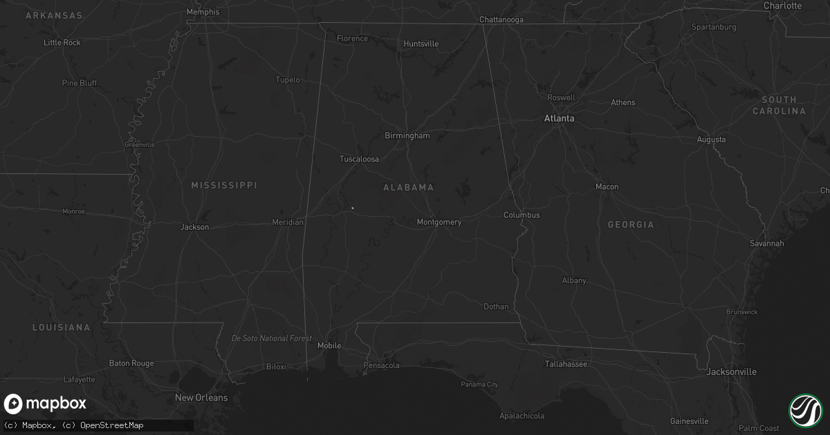 Hail map in Alabama on September 16, 2023