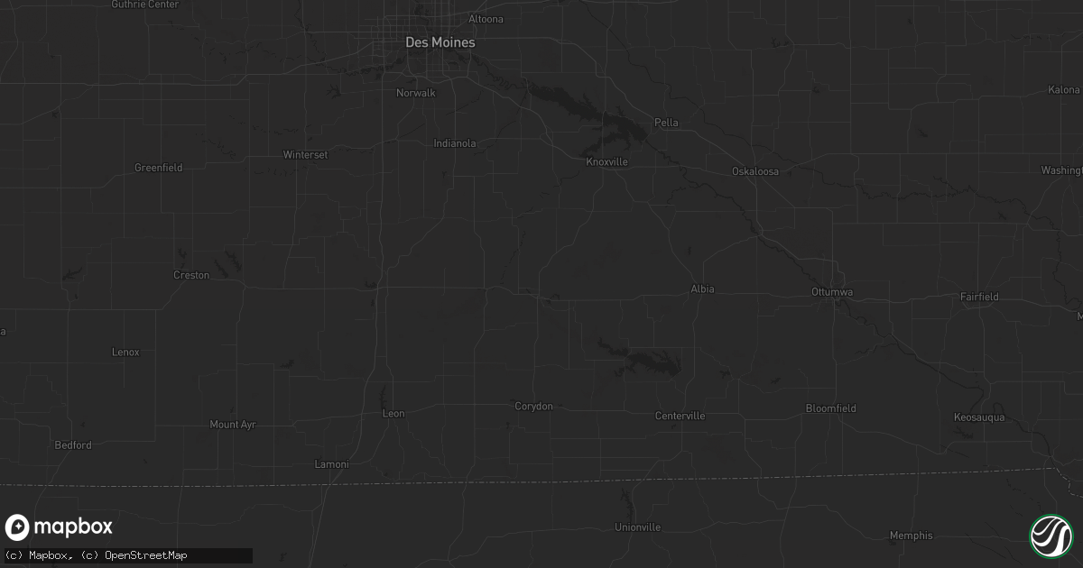 Hail map in Chariton, IA on September 16, 2023