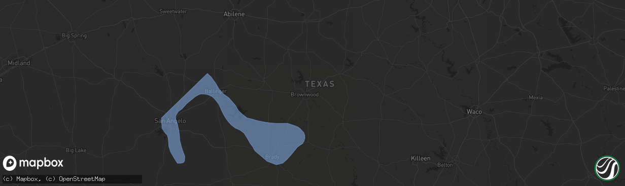 Hail map in Early, TX on September 16, 2023