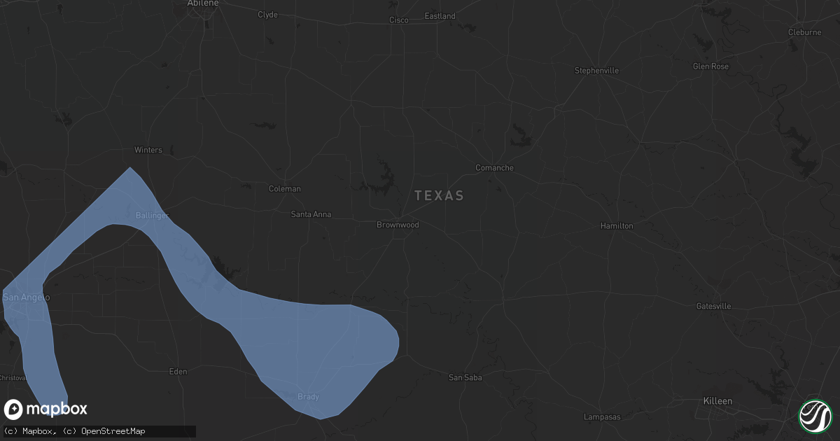 Hail map in Early, TX on September 16, 2023