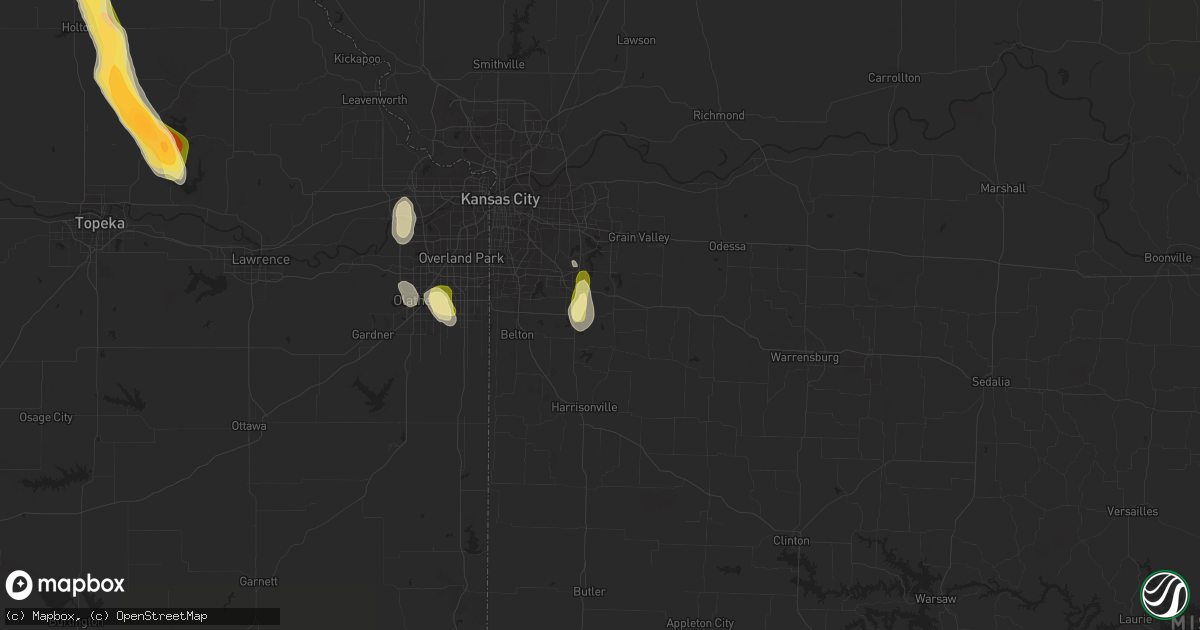 Hail map in Greenwood, MO on September 16, 2023