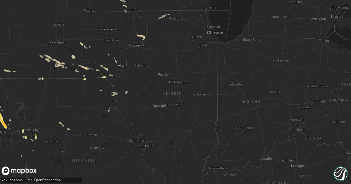 Hail map in Illinois on September 16, 2023