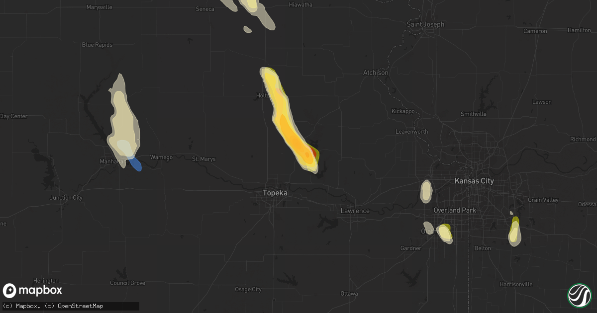 Hail map in Meriden, KS on September 16, 2023