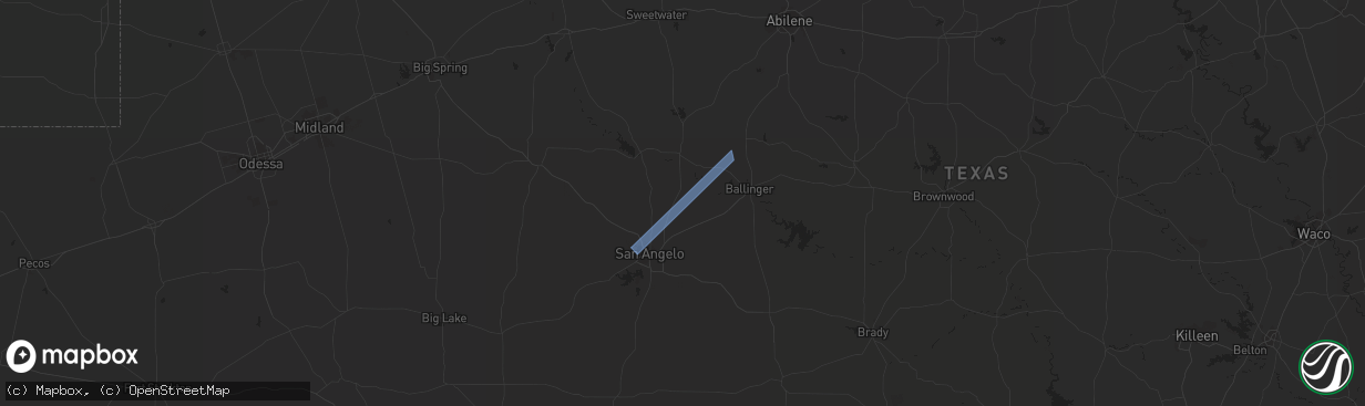 Hail map in Norton, TX on September 16, 2023