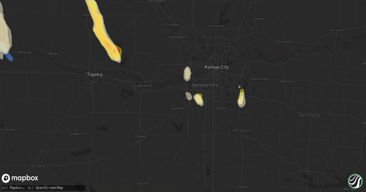 Hail map in Olathe, KS on September 16, 2023
