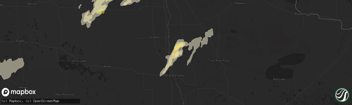 Hail map in Alvarado, MN on September 16, 2024