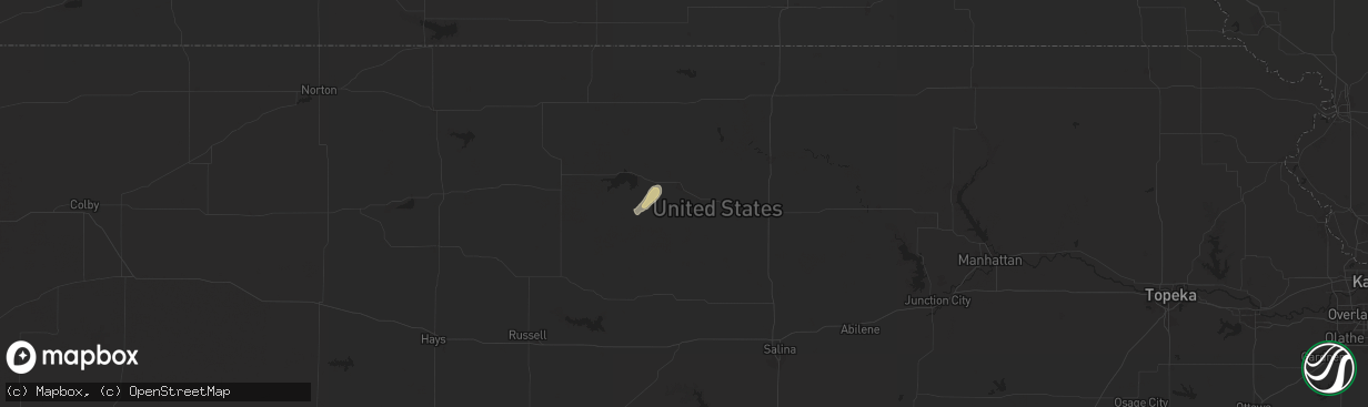 Hail map in Beloit, KS on September 16, 2024