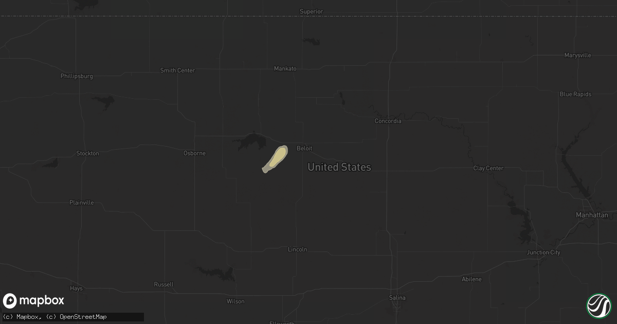 Hail map in Beloit, KS on September 16, 2024