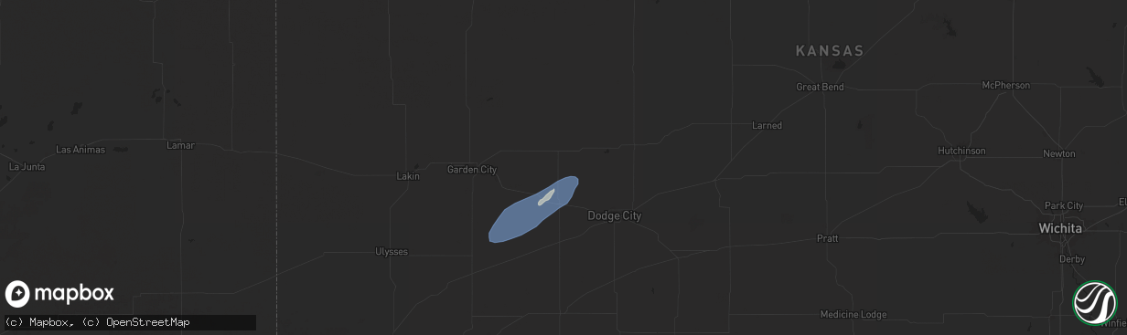 Hail map in Cimarron, KS on September 16, 2024