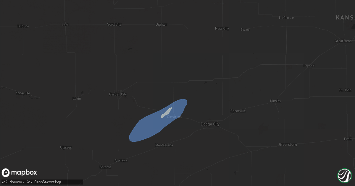 Hail map in Cimarron, KS on September 16, 2024