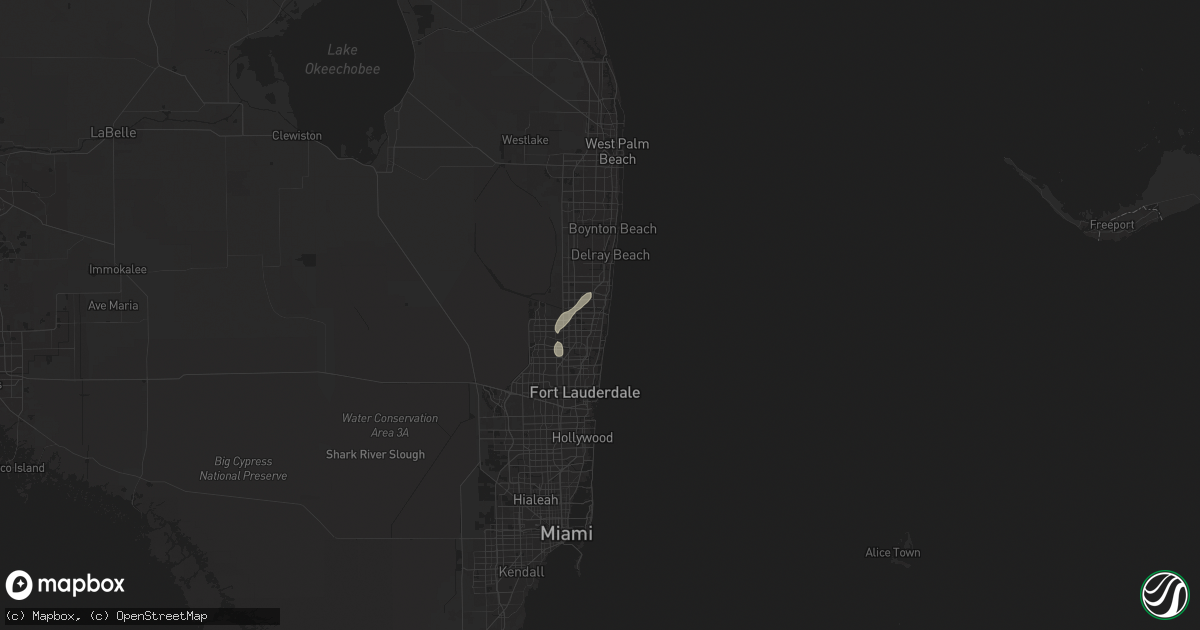 Hail map in Deerfield Beach, FL on September 16, 2024