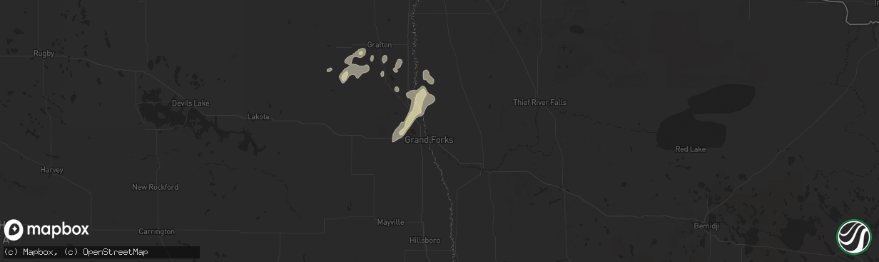 Hail map in East Grand Forks, MN on September 16, 2024