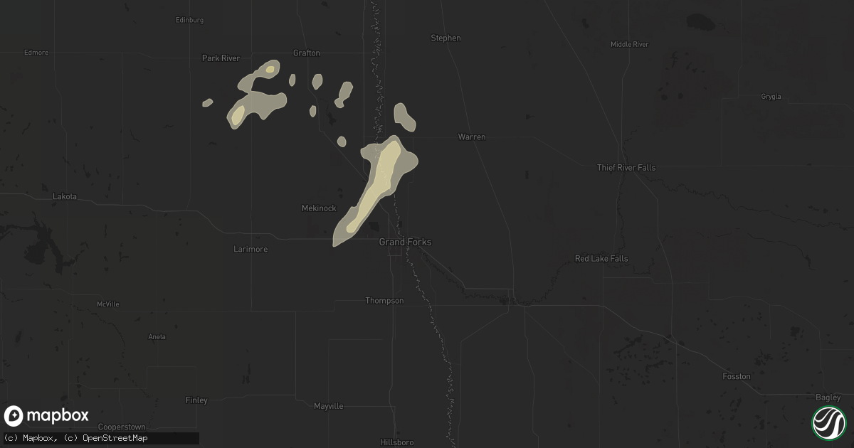 Hail map in East Grand Forks, MN on September 16, 2024
