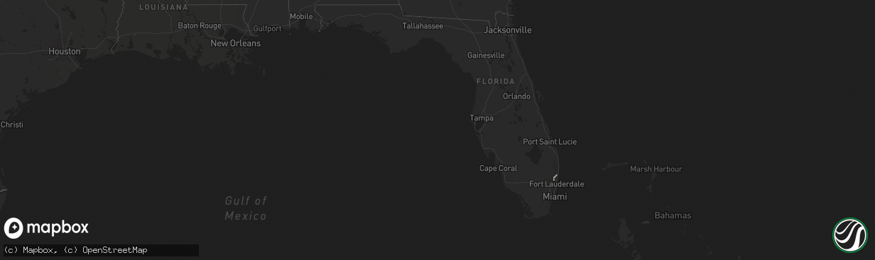 Hail map in Florida on September 16, 2024