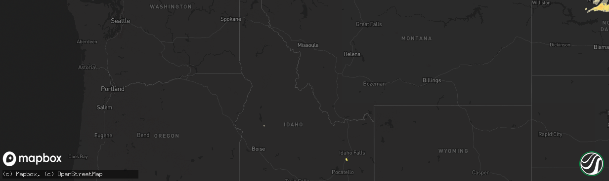 Hail map in Idaho on September 16, 2024