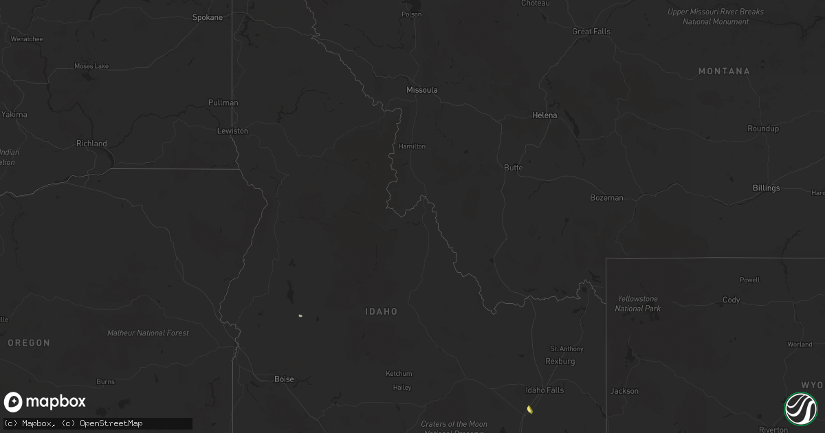 Hail map in Idaho on September 16, 2024