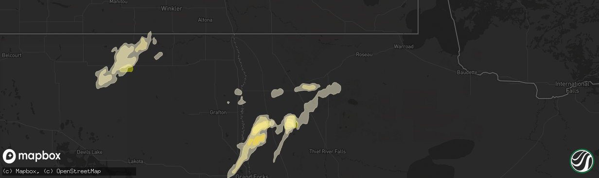 Hail map in Karlstad, MN on September 16, 2024