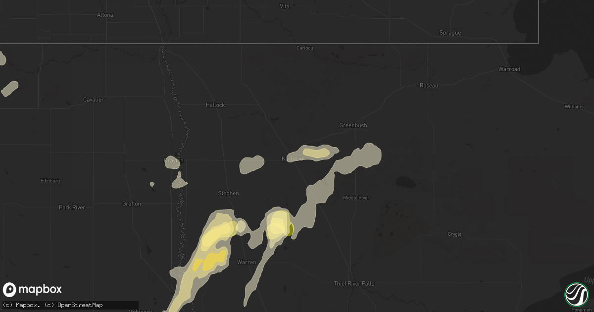 Hail map in Karlstad, MN on September 16, 2024