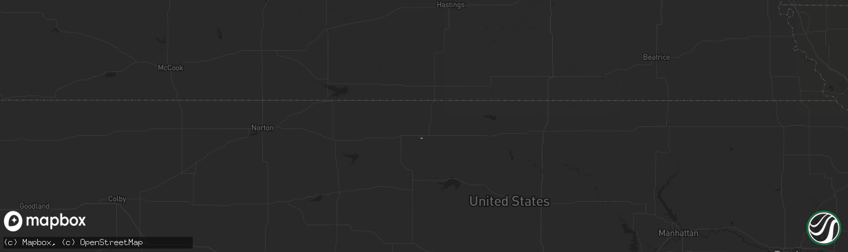 Hail map in Lebanon, KS on September 16, 2024