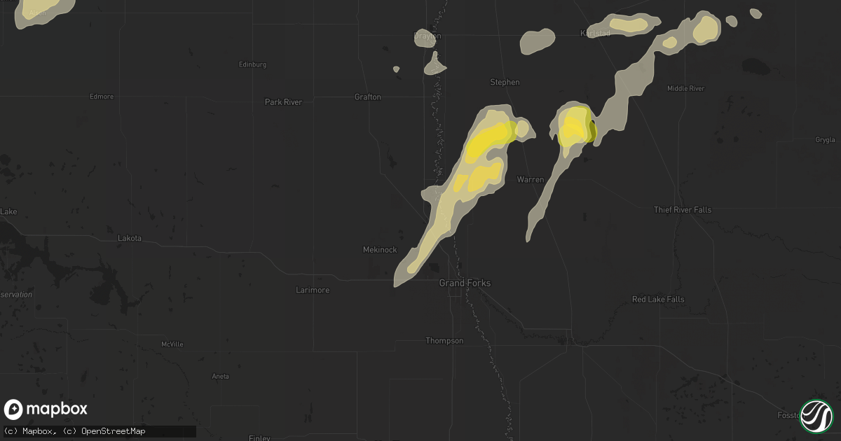 Hail map in Manvel, ND on September 16, 2024