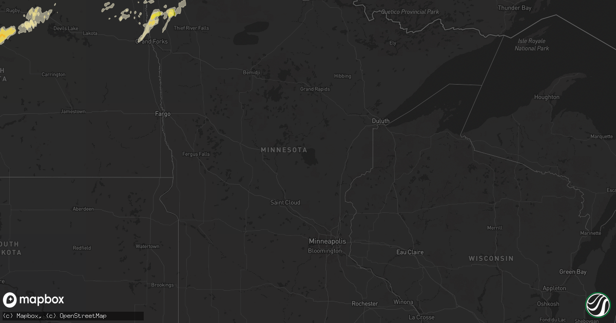 Hail map in Minnesota on September 16, 2024