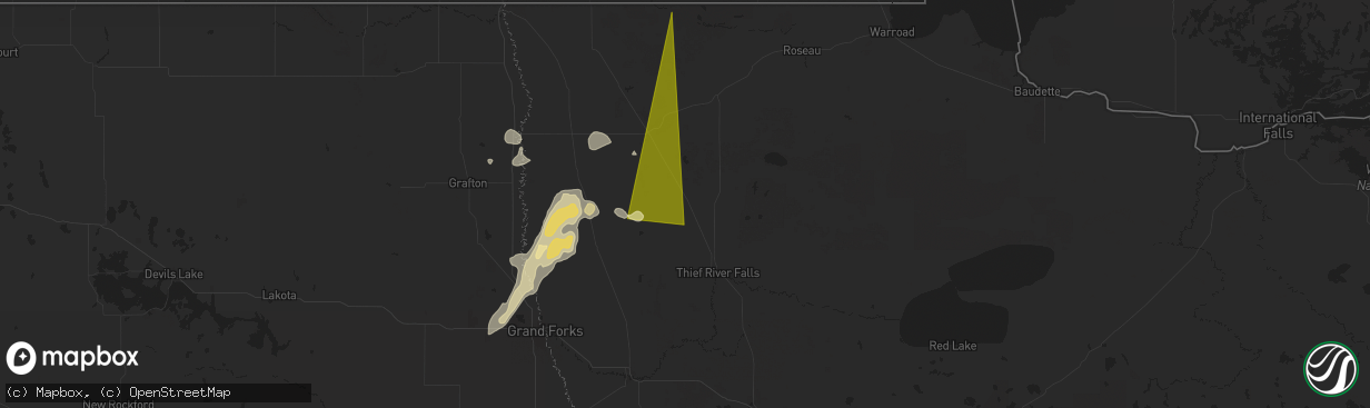 Hail map in Newfolden, MN on September 16, 2024