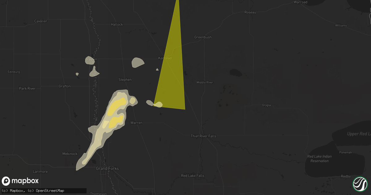 Hail map in Newfolden, MN on September 16, 2024