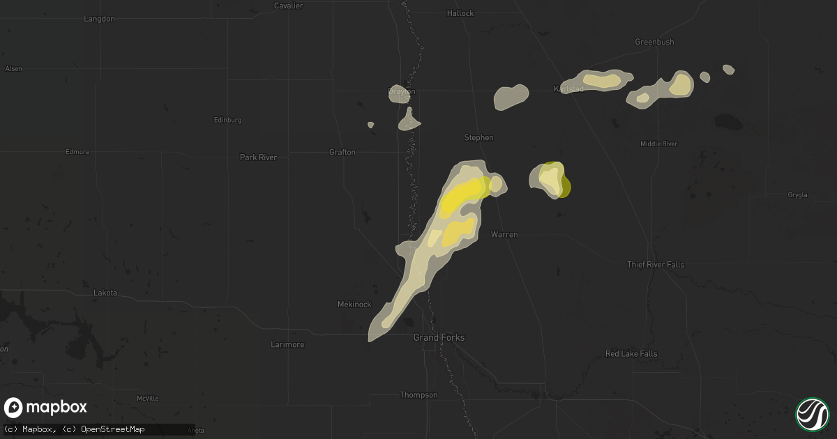 Hail map in Oslo, MN on September 16, 2024