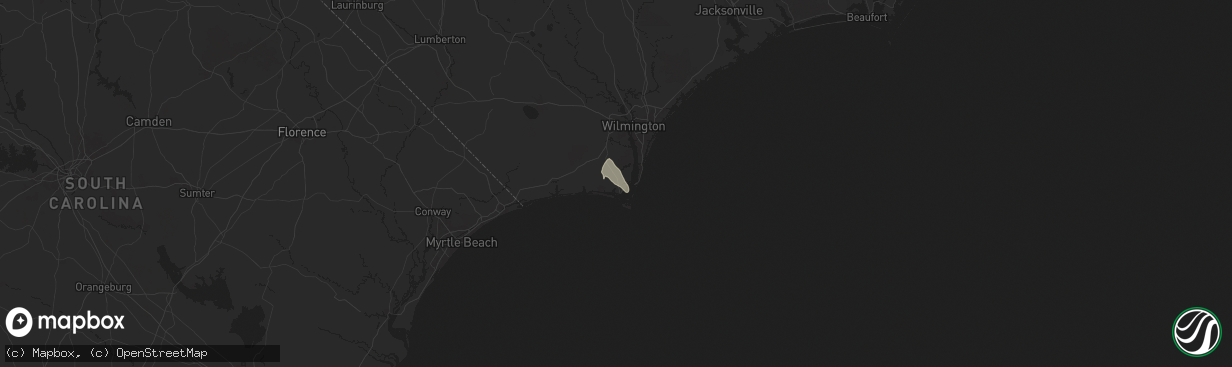 Hail map in Southport, NC on September 16, 2024