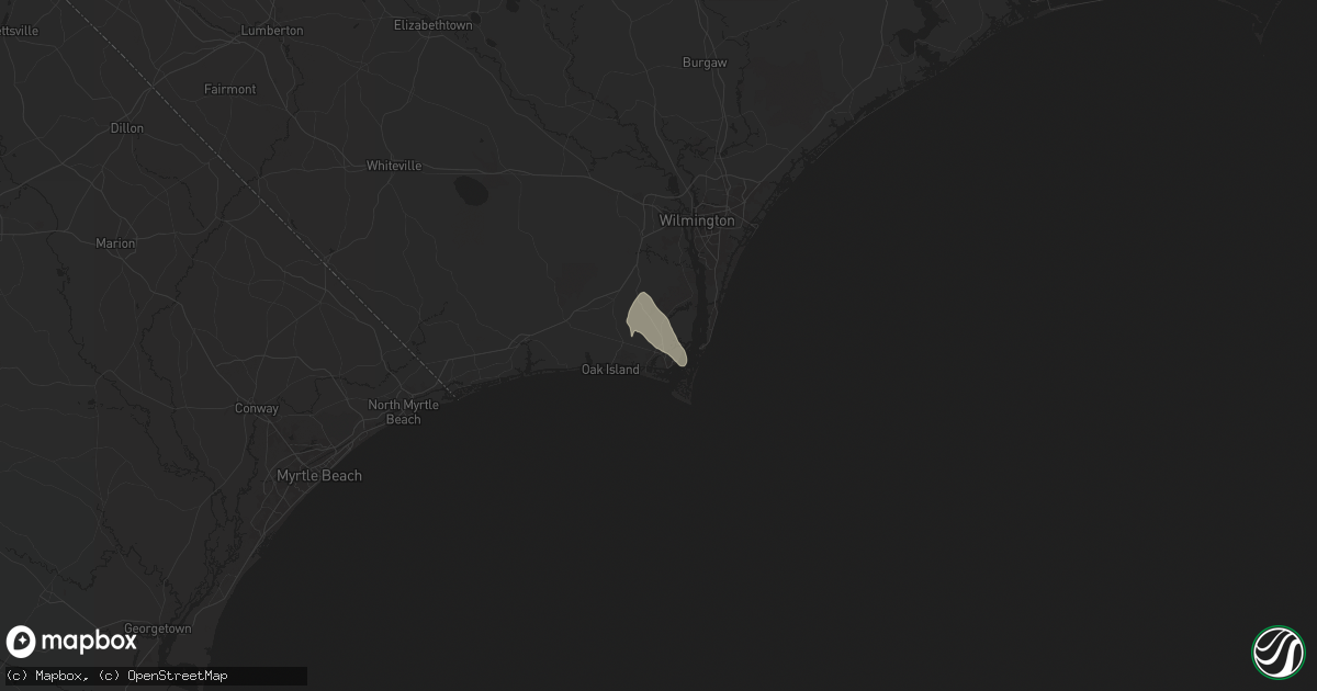 Hail map in Southport, NC on September 16, 2024