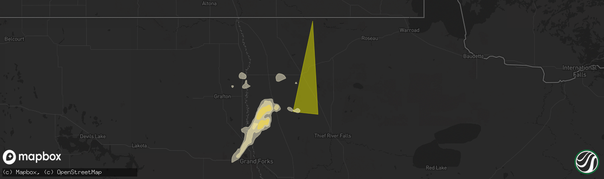 Hail map in Strandquist, MN on September 16, 2024