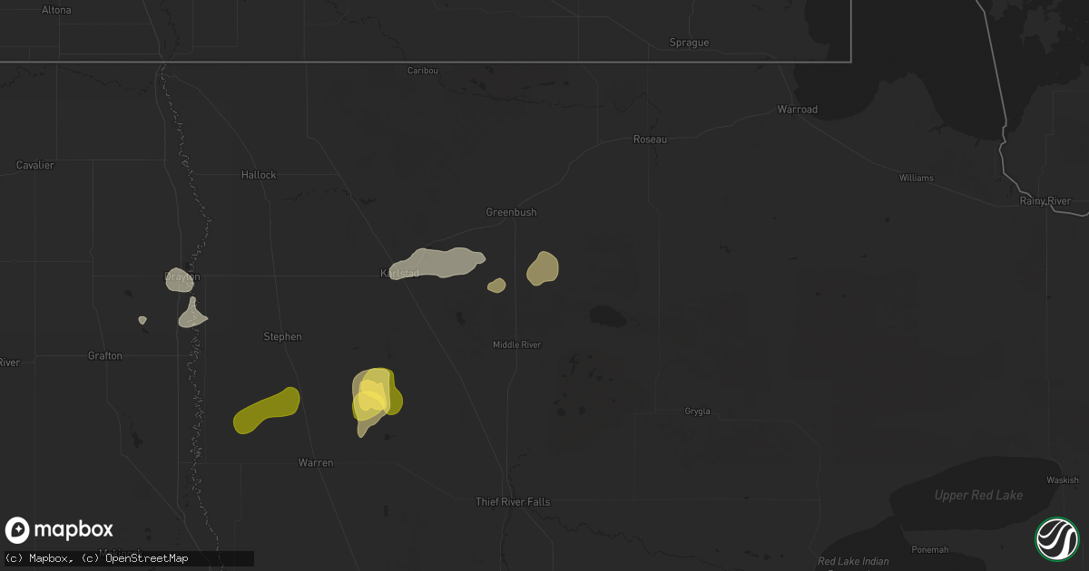Hail map in Strathcona, MN on September 16, 2024