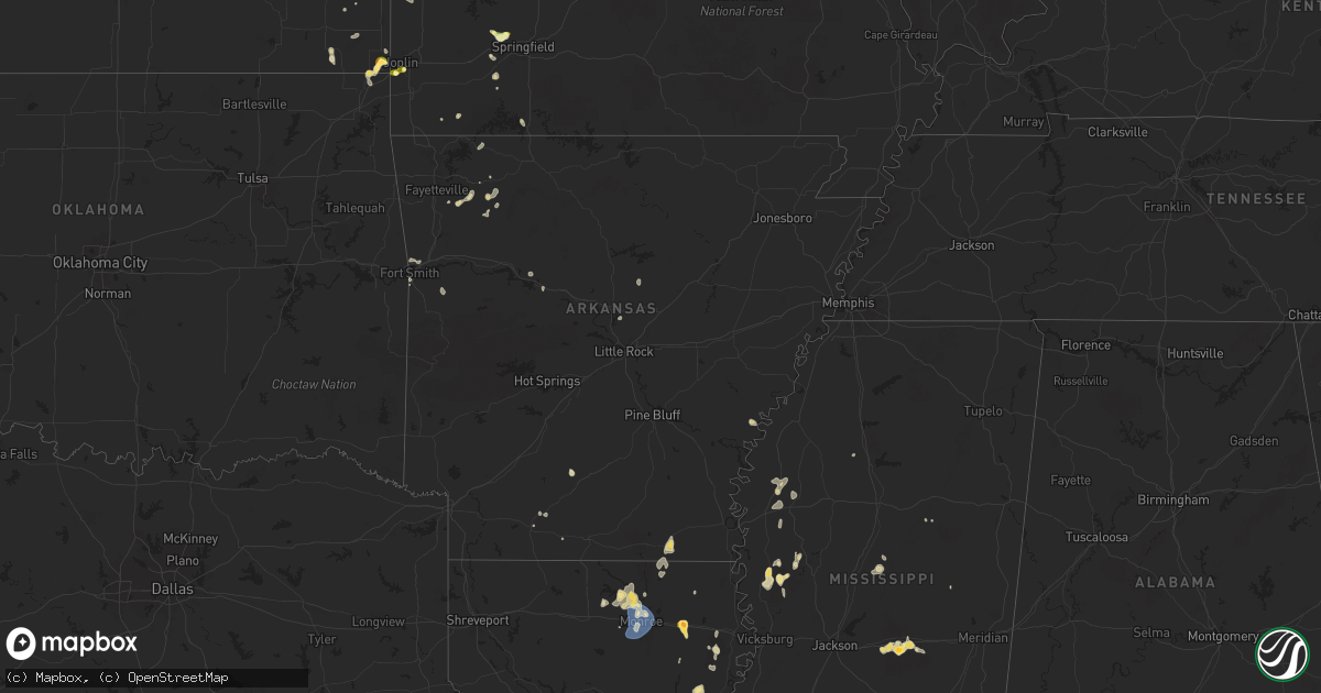 Hail map in Arkansas on September 16, 2025