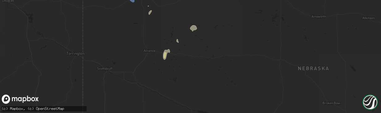 Hail map in Bingham, NE on September 16, 2025