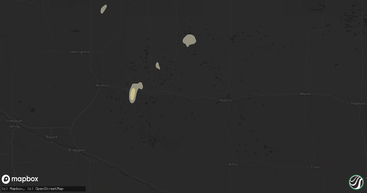 Hail map in Bingham, NE on September 16, 2025