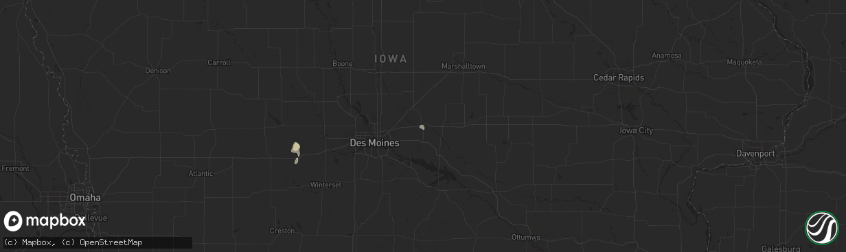 Hail map in Colfax, IA on September 16, 2025
