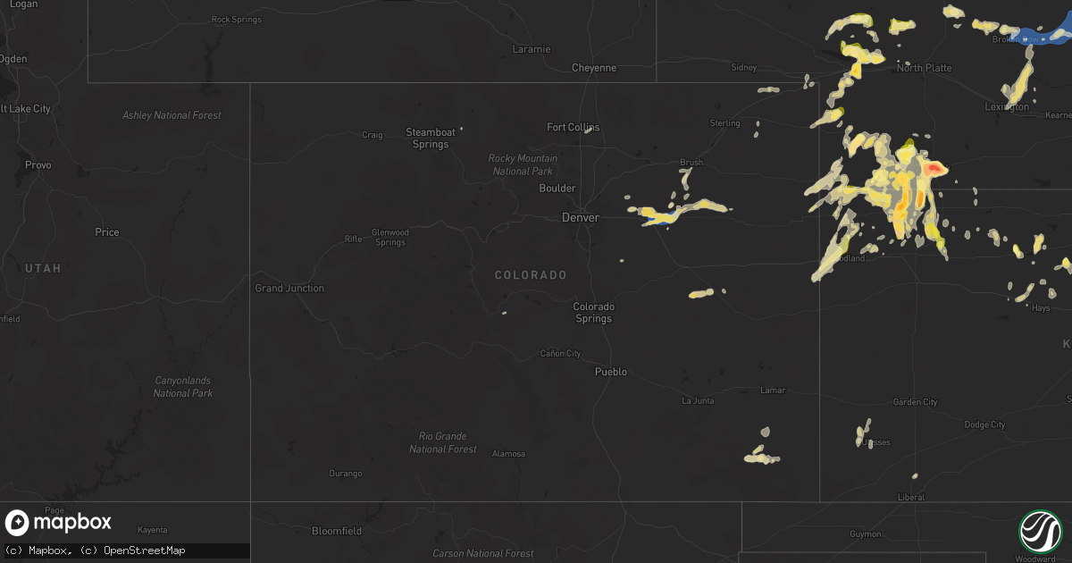 Hail map in Colorado on September 16, 2025