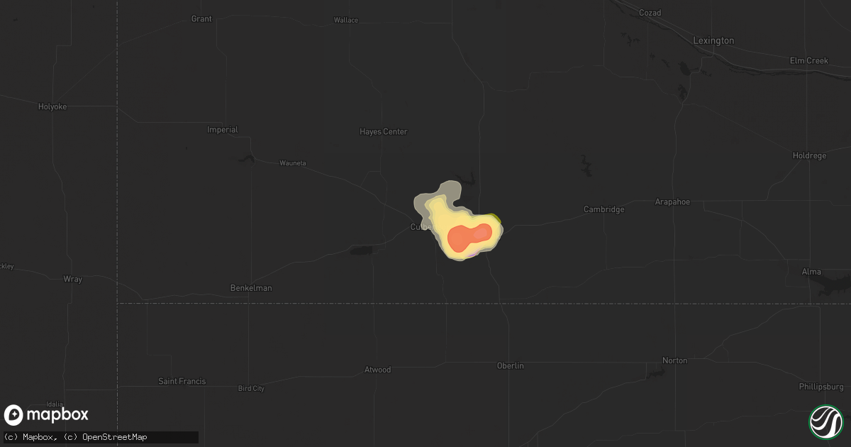 Hail map in Culbertson, NE on September 16, 2025